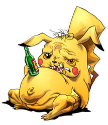  aged_up bad_deviantart_id bad_id balding beer_bottle bottle cigarette dirty drunk fat full_body hermesgildo looking_at_viewer missing_tooth mouth_hold navel no_humans open_mouth photoshop_(medium) pikachu pokemon pokemon_(creature) simple_background smoking stomach sweat white_background wine_bottle 