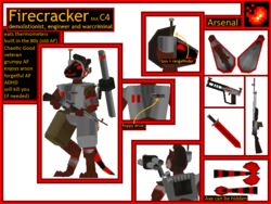  anthro firecracker_(retro_warmachine) low_poly machine male model_sheet protogen retro_warmachine solo 