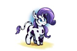  2016 3:2 bellspurgebells blue_eyes bovid bovine cattle equid equine fan_character female feral friendship_is_magic hair hasbro horn hybrid long_hair mammal my_little_pony mythological_creature mythological_equine mythology purple_hair raricow_(mlp) rarity_(mlp) smile solo unicorn 