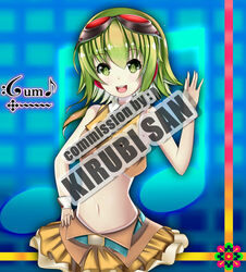  garter_belt green_eyes green_hair gumi kirubi_san megpoid_gumi megpoid_vocaloid3 skirt vocaloid 