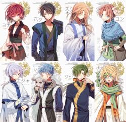  6+boys akatsuki_no_yona black_hair blonde_hair blue_eyes blue_hair brown_hair commentary_request earrings female green_eyes green_hair hair_over_one_eye hak_(akatsuki_no_yona) jae-ha_(akatsuki_no_yona) jewelry kija_(akatsuki_no_yona) long_hair multiple_boys ponytail purple_eyes red_hair sapphire_(nine) shin-ah_(akatsuki_no_yona) short_hair silver_hair soo-won_(akatsuki_no_yona) tassel tassel_earrings yellow_eyes yona_(akatsuki_no_yona) yoon_(akatsuki_no_yona) zeno_(akatsuki_no_yona) 