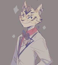  2019 anthro bow_(feature) bow_tie clothed clothing cyanroll felid hi_res leopard lifewonders male mammal ose_(tas) pantherine solo tokyo_afterschool_summoners young 