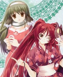  kousaka_tamaki mikoto to_heart to_heart_2 utawarerumono yukata 