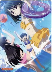  bikini gotou_junji katsura_kotonoha kiyoura_setsuna saionji_sekai school_days summer_days swimsuits 