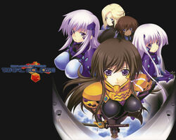  5girls armor bodysuit breasts brown_hair cryska_barchenowa inia_sestina large_breasts multiple_girls muvluv muvluv_alternative_total_eclipse purple_eyes purple_hair ribbon skin_tight stella_bremer takamura_yui tarisa_manandal 