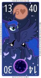  2023 absurd_res alicorn alpha_channel artist_name blood_moon blue_hair border card card_template clubs_(suit) contract_bridge diamonds_(suit) duo english_text equid equine ethereal_hair ethereal_mane female feral flying fortune_telling friendship_is_magic full_moon green_eyes hair halloween hasbro hearts_(suit) hi_res holidays horn looking_up mammal moon my_little_pony mythological_creature mythological_equine mythology night parclytaxel playing_card_template princess_luna_(mlp) pseudo_hair pseudo_mane purple_body signature sky smile spades_(suit) sparkles star starry_sky suit_symbol tantabus tarot tarot_card text white_border wings 