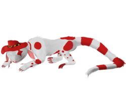  2019 absurd_res alpha_channel ambiguous_gender claws clothing digital_media_(artwork) fennah feral fur hat headgear headwear hi_res kivouackian lucy_(fennah) lying oddly_arousing red_claws red_spots satellite_city simple_background sleeping solo spots transparent_background white_body white_fur 