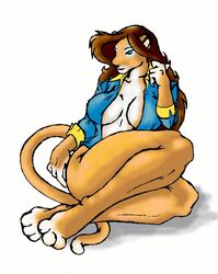  anthro breasts clothing coat danellz felid female hair hi_res kathy_(danellz) lion mammal pantherine solo topwear 