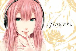  close green_eyes headphones nico_nico_singer original pink_hair torn_flipper 