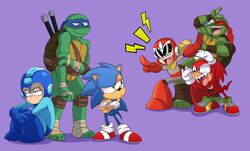  annoyed anthro capcom crossover echidna eulipotyphlan gesture group hedgehog hi_res high_five humanoid knuckles_the_echidna laugh leonardo_(tmnt) machine male mammal mask mega_man_(character) mega_man_(series) monotreme protoman raphael_(tmnt) reptile robot robot_humanoid scalie scottforester17 sega simple_background sitting sonic_the_hedgehog sonic_the_hedgehog_(series) teenage_mutant_ninja_turtles turtle 