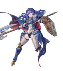  armor attack axe black_leotard blue_cape blue_eyes blue_hair brand_of_the_exalt cape crest family_crest female fire_emblem fire_emblem_awakening fire_emblem_heroes full_body gesoking highres holding holding_axe holding_shield leotard long_hair lucina_(fate&#039;s_resolve)_(fire_emblem) lucina_(fire_emblem) no_pants non-web_source official_alternate_costume official_art red_cape shield solo tiara transparent_background v-shaped_eyebrows 