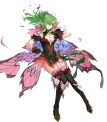  black_footwear black_gloves boots breasts cleavage fairy_wings female fire_emblem fire_emblem_awakening fire_emblem_heroes full_body gloves green_eyes green_hair high_heel_boots high_heels highres large_breasts long_hair non-web_source official_alternate_costume official_art ponytail solo thigh_boots tiara tiki_(adult)_(fire_emblem) tiki_(adult)_(resplendent)_(fire_emblem) tiki_(fire_emblem) transparent_background wings zonotaida 