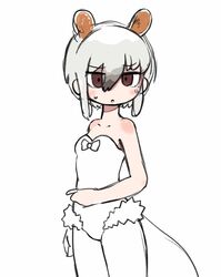  animal_humanoid anteater clothed clothing female human_and_animal_ears humanoid kemono_friends mammal multi_ear paperclip_(artist) pilosan simple_background solo southern_tamandua_(kemono_friends) tail tamandua tamandua_humanoid white_background xenarthran 