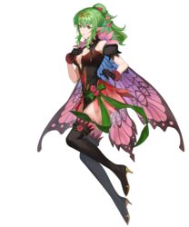  black_footwear black_gloves boots breasts cleavage fairy_wings female fire_emblem fire_emblem_awakening fire_emblem_heroes full_body gloves green_eyes green_hair high_heel_boots high_heels highres large_breasts long_hair non-web_source official_alternate_costume official_art ponytail solo thigh_boots tiara tiki_(adult)_(fire_emblem) tiki_(adult)_(resplendent)_(fire_emblem) tiki_(fire_emblem) transparent_background wings zonotaida 