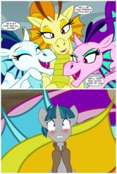  2023 absurd_res adagio_dazzle_(eg) alpha_channel aria_blaze_(eg) badumsquish blue_eyes blush border cloak clothing dialogue digital_media_(artwork) english_text equestria_girls equid equine exclamation_point fangs female feral hasbro heart_symbol hi_res horn male mammal my_little_pony mythological_creature mythological_equine mythology open_mouth pupils purple_eyes sharp_teeth siren slit_pupils sonata_dusk_(eg) stygian_(mlp) teeth text transparent_border unicorn 