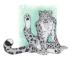  2021 4_toes 5_fingers anthro black_spots deyvarah digital_media_(artwork) feet felid fingers fur grey_body grey_fur kieran male mammal markings pantherine snow_leopard solo spots spotted_body spotted_fur toes 