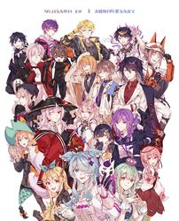  3others 6+boys 6+girls absurdly_long_hair ahoge alban_knox alban_knox_(1st_costume) animal_ear_headwear animal_ears anniversary backless_dress backless_outfit bell black_bow black_bowtie black_cat black_choker black_coat black_dress black_footwear black_gloves black_hair black_headwear black_hoodie black_kimono black_shirt black_skirt black_sweater blonde_hair blue_bow blue_dress blue_eyes blue_hair bob_cut bow bowtie braid breasts brown_eyes brown_hair butterfly_hair_ornament cardigan cathy_(xx_cathy_li) checkered_sash choker coat coke-bottle_glasses detached_sleeves dragon dress dress_shirt elbow_gloves elira_pendora elira_pendora_(1st_costume) ember_(selen_tatsuki) enna_alouette enna_alouette_(1st_costume) ethyria eyelashes eyeliner eyeshadow facial_mark fairy fairy_wings fake_animal_ears feline finana_ryugu finana_ryugu_(1st_costume) fins fish_girl fish_hair_ornament flower forehead_mark fox_girl fulgur_ovid fulgur_ovid_(1st_costume) glasses gloves green_eyes green_ribbons green_skirt grey_hair grey_hoodie grey_overalls hair_flower hair_ornament hair_over_one_eye hair_ribbon hairclip halterneck hat head_fins head_wings heterochromia high-waist_skirt high_heels highres hood hoodie ike_eveland ike_eveland_(1st_costume) jacket japanese_clothes jingle_bell kimono kimono_on_shoulders large_breasts large_hat lazulight long_hair long_sleeves looking_at_viewer low_twintails luca_kaneshiro luca_kaneshiro_(1st_costume) lucie_(millie_parfait) makeup mechanical_arms mechanical_wings medium_hair millie_parfait millie_parfait_(1st_costume) mole mole_under_eye multicolored_choker multicolored_clothes multicolored_hair multiple_boys multiple_girls multiple_others mysta_rias mysta_rias_(1st_costume) nijisanji nijisanji_en nina_kosaka nina_kosaka_(1st_costume) no_tail obsydia_(nijisanji) off_shoulder one_eye_covered orange_bow orange_bowtie orange_cardigan orange_gloves orange_hair orange_shirt overall_shorts overalls pants pantyhose petra_gurin petra_gurin_(1st_costume) pikl_(elira_pendora) pink_hair pointy_ears police police_uniform pomu_rainpuff pomu_rainpuff_(1st_costume) purple_bow purple_bowtie purple_dress purple_eyes purple_footwear purple_hair purple_pants purple_ribbon purple_wings red_choker red_dress red_eyeliner red_eyes red_eyeshadow red_flower red_rose red_shirt reimu_endou reimu_endou_(1st_costume) ribbon rose rosemi_lovelock rosemi_lovelock_(1st_costume) school_uniform selen_tatsuki selen_tatsuki_(1st_costume) serafuku shirt shoes short_eyebrows short_hair short_sidetail shu_yamino shu_yamino_(1st_costume) siblings sisters skirt sleeveless smile sonny_brisko sonny_brisko_(1st_costume) sweater sweatpants thorns twin_braids twintails uki_violeta uki_violeta_(1st_costume) uniform very_long_hair virtual_youtuber vox_akuma vox_akuma_(1st_costume) white_background white_dress white_flower white_hood white_hoodie white_jacket white_legwear white_rose white_shirt white_skirt white_sweater wings witch witch_hat yellow_eyes yellow_shirt yugo_asuma 