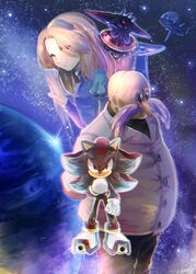  3boys alien black_doom blonde_hair blue_hairband bracelet buttons earth_(planet) facial_hair fat fat_man female furry furry_male gerald_robotnik gloves grandfather_and_granddaughter hairband jewelry maria_robotnik moustache multiple_boys old old_man planet red_eyes shadow_the_hedgehog shadow_the_hedgehog_(game) sonic_(series) sonic_adventure_2 space space_habitat tondamanuke white_gloves 