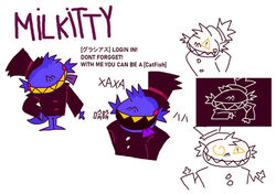  anthro black_clothing black_suit blue_body clothing dreamer eyeless hat headgear headwear hidden_eyes male milkitty mr_coldman muppet muppets scalie solo speech_bubble spikes stylized suit text theet tongue tongue_out top_hat 