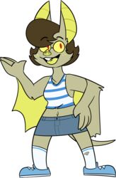  2017 4_fingers alpha_channel anthro arm_tuft bat bat_ears bat_wings big_ears biped black_eyebrows black_mouth blue_bottomwear blue_clothing blue_skirt blue_sneakers bottomwear breasts brown_hair buckteeth button_skirt chokovit_(artist) clothed clothed_anthro clothed_female clothing colored denim denim_bottomwear denim_clothing denim_skirt digital_drawing_(artwork) digital_media_(artwork) elbow_tuft eyebrow_through_hair eyebrows eyelashes eyewear female female_anthro fingers footwear freckles front_view fur fur_tuft glasses grey_piercing hair hi_res mammal megabat melodie_plantain membrane_(anatomy) membranous_wings midriff navel open_mouth open_smile pattern_clothing pattern_shirt pattern_tank_top pattern_topwear piercing prick_ears red_eyelashes red_eyes round_glasses shirt simple_eyes skirt smile socks solo striped_clothing striped_shirt striped_tank_top striped_topwear stripes stud_piercing tail tan_body tan_ears tan_fur tan_tail tan_tuft tan_wings tank_top teeth tongue tongue_piercing topwear translucent translucent_hair tuft white_clothing white_footwear white_shirt white_socks white_tank_top white_topwear winged_arms wings yellow_eyewear yellow_freckles yellow_glasses yellow_inner_ear yellow_lens yellow_membrane yellow_tongue 