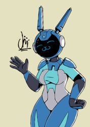  2019 alien android breasts clothed clothing digital_media_(artwork) electronics epic_games female fortnite gatogenerico gemini_(fortnite) headphones hi_res humanoid lagomorph leporid looking_at_viewer machine mammal rabbit robot robot_humanoid signature simple_background solo 