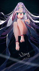  absurdres alternate_skin_color anklet aqua_eyes aqua_nails bad_id bad_pixiv_id bare_legs barefoot black_background breasts cleavage commentary_request convenient_leg dated facial_mark feet female foot_focus grey_hair highres japanese_clothes jewelry kimetsu_no_yaiba kimono lips long_hair looking_at_viewer medium_breasts miyama_tsubaki_me mother_spider_demon_(kimetsu_no_yaiba) nail_polish necklace obi parted_bangs pearl_necklace photoshop_(medium) sash signature silk solo spider_web thick_eyebrows thighs toenail_polish toenails toes wide_sleeves 