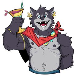  absurd_res adastra adastra_(series) amicus_(adastra) anthro armpit_hair at3mask biceps black_body black_fur black_nipples body_hair canid canine canis clothing echo_project fur grey_body grey_fur hi_res male mammal multicolored_body multicolored_fur nipples pecs wolf 