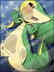 3:4 3_fingers against_surface ambiguous_gender belly belly_on_glass blush bodily_fluids fingers generation_5_pokemon green_body half-closed_eyes halftone halftone_background hm3526 looking_at_viewer narrowed_eyes nintendo on_glass open_mouth pattern_background pokemon pokemon_(species) red_eyes reptile scalie simple_background snivy solo squish star tears y2k_(graphic_design)