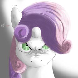 1:1 angry equid equine female feral friendship_is_magic hair hasbro horn low_res mammal mishiranui-san multicolored_hair my_little_pony mythological_creature mythological_equine mythology solo sweetie_belle_(mlp) unicorn