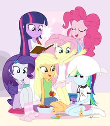 2013 alternate_species apple applejack_(eg) blonde_hair blue_body blue_eyes blue_skin book bowl closed_eyes clothed clothing container crossover dm29 earbuds electronics equestria_girls female fluttershy_(eg) food freckles fruit game_console green_eyes group hair hasbro headphones hi_res human humanized loose_feather mammal multicolored_hair my_little_pony nightgown nintendo nintendo_ds nintendo_ds_family pajamas panties pillow pink_hair pinkie_pie_(eg) plant purple_body purple_eyes purple_hair purple_skin quill rainbow_dash_(eg) rainbow_hair rarity_(eg) twilight_sparkle_(eg) two_tone_hair underwear unimpressed