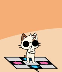 2d_animation ambiguous_gender animated anthro bemani dance_dance_revolution dancing domestic_cat eyewear felid feline felis glitch_(the_gamercat) konami low_res mammal motion_tweening rhythm_game samantha_whitten short_playtime solo the_gamercat thumbnail