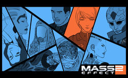  4boys 5girls asari commander_shepard drell garrus_vakarian grunt human jack_(subject_zero) jacob_taylor krogan mass_effect mass_effect_2 mecha-machi miranda_lawson quarian samara tali&#039;zorah_nar_rayya_vas_neema thane_krios turian 