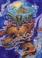 ambiguous_gender chelys_galactica cloud cosmos discworld elephant elephantid feral flat_earth group hi_res island josh_kirby mammal moon proboscidean reptile scalie ship sky star sun sunset the_great_a&#039;tuin trunk turtle tusks vehicle water watercraft waterfall