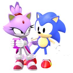 3d_(artwork) alpha_channel anthro black_eyes blaze_the_cat blue_body classic_sonic classic_sonic_(universe) clothing digital_media_(artwork) domestic_cat duo eulipotyphlan felid feline felis female footwear gloves handwear hedgehog male mammal narrow_hips on_model sega sherm-ex shoes sol_emerald sonic_the_hedgehog sonic_the_hedgehog_(series) thigh_gap thin_calves thin_legs thin_thighs