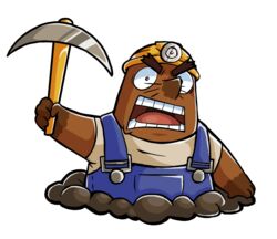  2023 alpha_channel angry animal_crossing anthro armor biped brown_body clothing eulipotyphlan hard_hat headgear helmet hi_res humanoid_hands mammal marimosgoldfish mole_(animal) mr._resetti nintendo overalls shirt simple_background slightly_chubby solo topwear transparent_background 