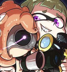 agent_3_(splatoon) animal_humanoid cephalopod cephalopod_humanoid female green_eyes hero_shot humanoid inkling marine marine_humanoid mollusk mollusk_humanoid nintendo octarian octoling octoshot pseudo_hair purple_eyes splatoon splattershot suction_cup tentacle tentacle_hair tokkyuu_mikan