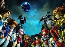  4girls 5boys amuro_ray crossover earth_(planet) getter_robo gunbuster gundam irui_guneden jung_freud kabuto_kouji macross macross_7 manly mazinger_(series) mazinger_z mecha multiple_boys multiple_crossover multiple_girls mylene_jenius nakamura_kanko neon_genesis_evangelion planet robot sanger_zonvolt shin_getter-1 shin_getter_robo shishiou_gai souryuu_asuka_langley space super_robot super_robot_wars super_robot_wars_alpha the_3rd_super_robot_wars_alpha top_wo_nerae! touma_kanou yuusha_ou_gaogaigar yuusha_series 