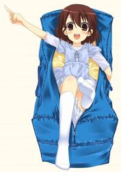  bag duffel_bag duplicate exif_thumbnail_surprise female in_bag in_container jpeg_artifacts kneehighs kyon&#039;s_sister mizuki_makoto photoshop_(medium) socks solo suzumiya_haruhi_no_yuuutsu 