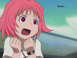  anime_screenshot female lowres pink_hair shaman_king solo tamamura_tamao watch wristwatch 