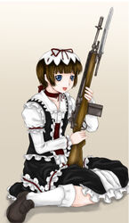  artist_request battle_rifle bayonet coyote_ragtime_show female goth_fashion gun long_sleeves m14 rifle sep solo weapon 