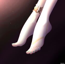  anklet aqua_nails barefoot black_background brown_background ceres_fauna ceres_fauna_(1st_costume) commentary english_commentary feet feet_only female foot_focus gradient_background highres hikigaya_0926 hololive hololive_english jewelry nail_polish no_shoes out_of_frame solo stirrup_legwear toeless_legwear toenail_polish toenails toes twitter_username virtual_youtuber 