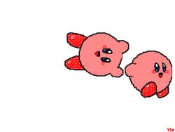  animated animated flipnote_studio_(medium) jumping keke_(kokorokeke) kirby kirby_(series) looping_animation lowres no_humans pixel_art running skipping slide smile spinning star_(symbol) 