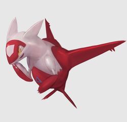  2022 ambiguous_gender digital_media_(artwork) feral generation_3_pokemon hi_res latias legendary_pokemon nintendo null_skull open_mouth pokemon pokemon_(species) red_body simple_background smile solo white_background yellow_eyes 