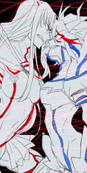  2girls commentary_request face-to-face junketsu kill_la_kill kiryuuin_satsuki matoi_ryuuko multiple_girls senketsu siblings sisters spoilers spot_color yunkru 