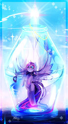  2015 absurd_res alicorn bottle colorful_theme container equid equine feathered_wings feathers female friendship_is_magic glowing hasbro hi_res horn iridescent iridescent_bottle iridescent_eyes iridescent_hair iridescent_mane iridescent_tail koveliana mammal my_little_pony mythological_creature mythological_equine mythology pastel_theme purple_body purple_eyes purple_feathers solo sparkles twilight_sparkle_(mlp) wings 