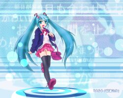  alternate_costume aqua_eyes aqua_hair bag blue_eyes commentary_request female full_body hair_ornament handbag hatsune_miku long_hair looking_at_viewer melt_(vocaloid) non-web_source panties pantyshot piapro pink_skirt skirt solo twintails underwear vocaloid 