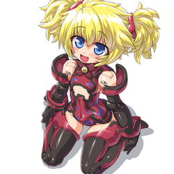  alternate_costume altines bad_id bad_pixiv_id blonde_hair blue_eyes busou_shinki dd_(ijigendd) doll_joints female flat_chest joints mecha_musume short_twintails solo thighhighs twintails 