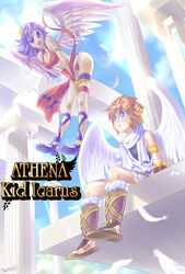  angel_wings asamiya_athena breasts cleavage hououji_arashi kid_icarus nintendo pit_(kid_icarus) psycho_soldier wings 