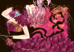  aqua_eyes dress female frills gloves kana_(mr_hahn) lips long_hair megurine_luka pink_hair solo vocaloid 