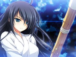  akatsuki_setsuna black_hair blue_eyes game_cg kourin_no_machi_lavender_no_shoujo yuuki_hagure 